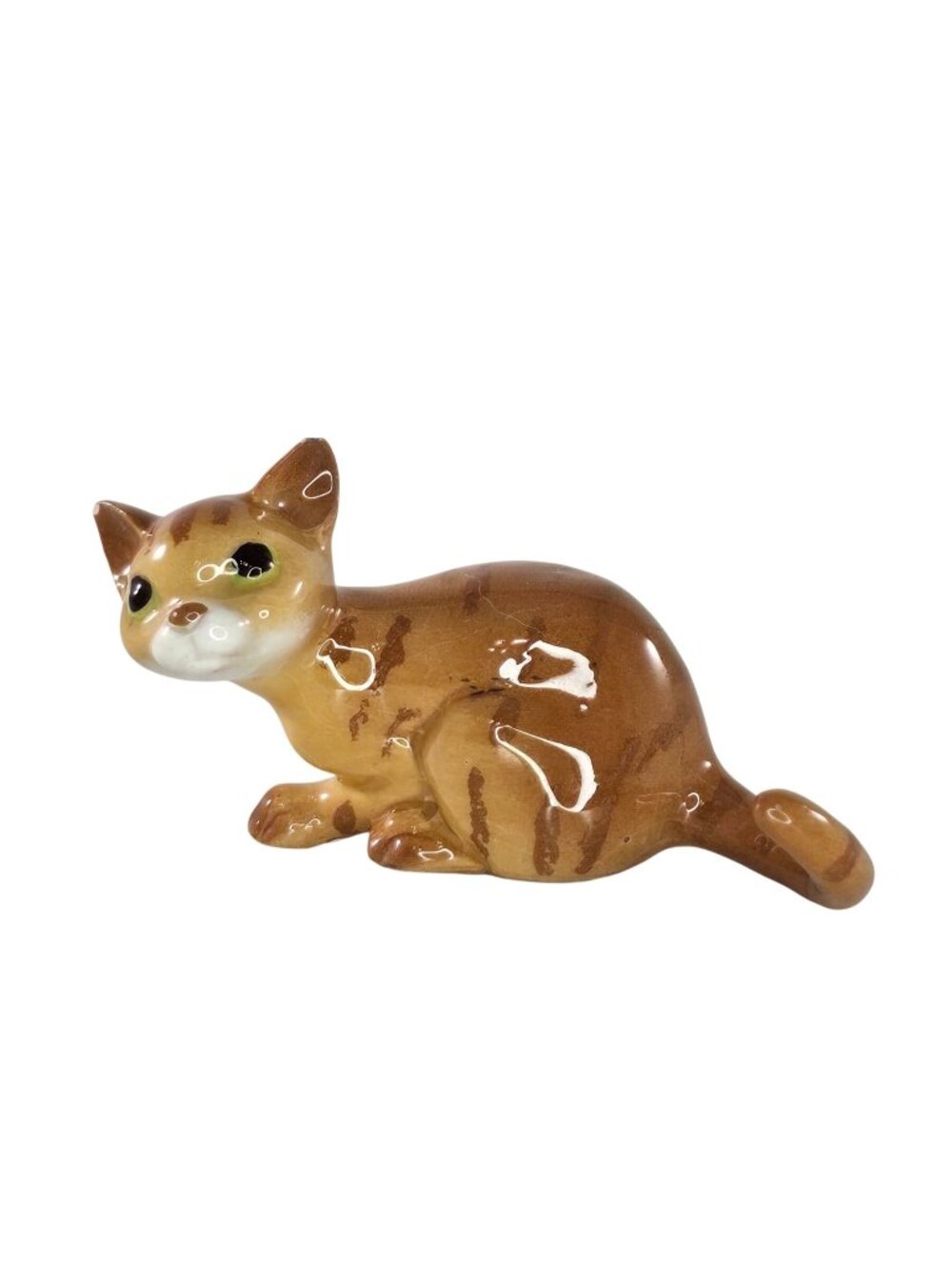 Hagen Renaker Orange Tabby Mama Cat Miniature Figurine White Face *Chipped Ears*